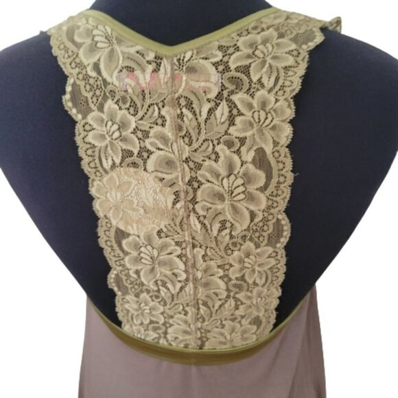 Vintage lace top mini dress srmy green and olive green - Picture 3 of 5